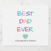 Kleurrijke "Best Dad Ever" - Leuk en oprecht cadea Bier Etiket (Enkel label)