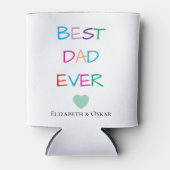 Kleurrijke "Best Dad Ever" - Leuk en oprecht cadea Blikjeskoeler (Voorkant)