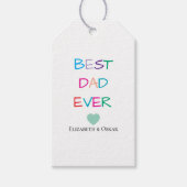 Kleurrijke "Best Dad Ever" - Leuk en oprecht cadea Cadeaulabel (Voorkant)