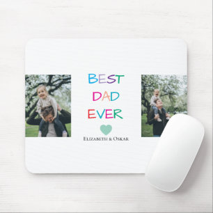 Kleurrijke "Best Dad Ever" - Leuk en oprecht cadea Muismat