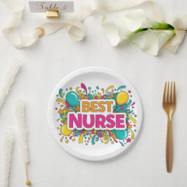 Kleurrijke Best Nurse Party Borden Papieren Bordje