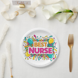 Kleurrijke Best Nurse Party Borden Papieren Bordje