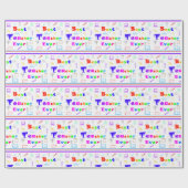 Kleurrijke Beste Leraar Ooit Leuke School Levert K Cadeaupapier (Vlak)