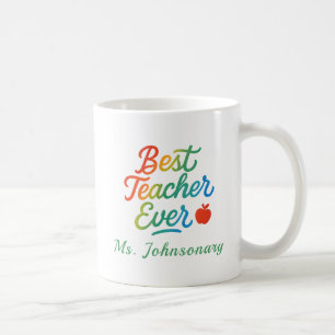 Kleurrijke Beste Leraar Ooit Typografie incl. Appe Koffiemok