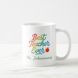 Kleurrijke Beste Leraar Ooit Typografie incl. Appe Koffiemok