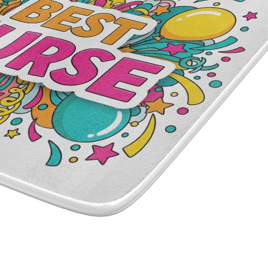 Kleurrijke Beste Nurse Cutting Board Snijplank (Hoek)