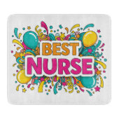 Kleurrijke Beste Nurse Cutting Board Snijplank (Voorkant)