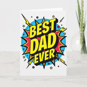 Kleurrijke 'Beste Papa Ooit' kaart