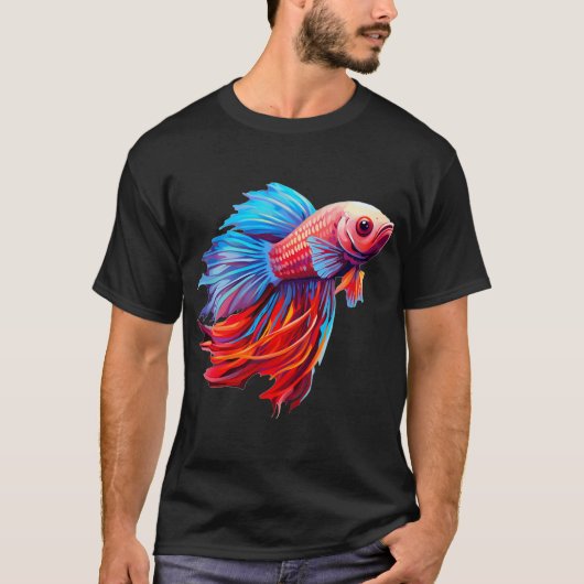 Kleurrijke beta vis t-shirt (Voorkant)