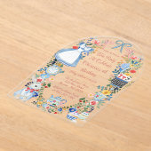 Kleurrijke betoverde Alice in Wonderland verjaarda Acryl Uitnodigingen (Laagn)