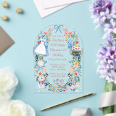 Kleurrijke betoverde Alice in Wonderland verjaarda Acryl Uitnodigingen (Insitu (Huwelijk))