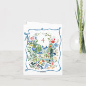 Kleurrijke Betoverde Alice in Wonderland Verjaarda Bedankkaart (Achterkant)