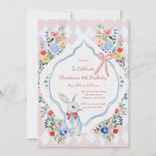 Kleurrijke betoverde Alice in Wonderland verjaarda Kaart (Voorkant)