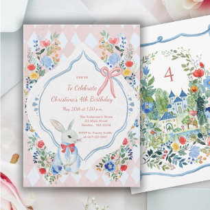 Kleurrijke betoverde Alice in Wonderland verjaarda Kaart
