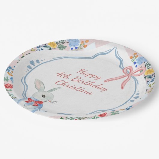 Kleurrijke betoverde Alice in Wonderland verjaarda Papieren Bordje (Gekanteld)