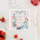 Kleurrijke betoverde Alice in Wonderland verjaarda Servet (Insitu)