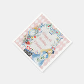 Kleurrijke betoverde Alice in Wonderland verjaarda Servet (Hoek)