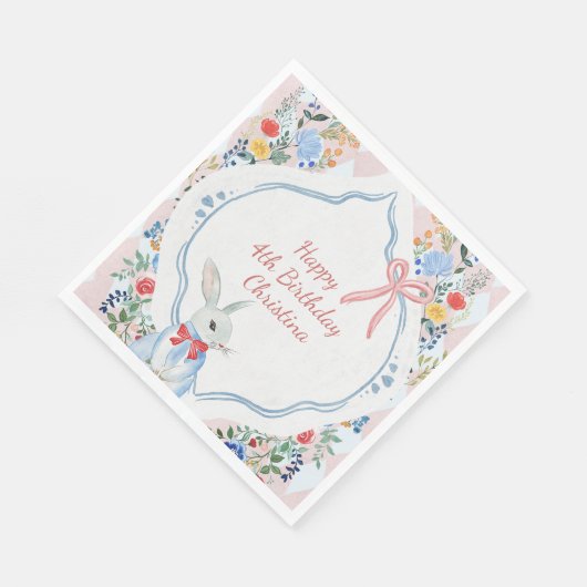 Kleurrijke betoverde Alice in Wonderland verjaarda Servet (Hoek)