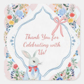 Kleurrijke betoverde Alice in Wonderland verjaarda Vierkante Sticker (Voorkant)