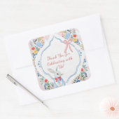 Kleurrijke betoverde Alice in Wonderland verjaarda Vierkante Sticker (Envelop)