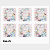 Kleurrijke betoverde Alice in Wonderland verjaarda Vierkante Sticker (Vel)