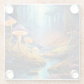 Kleurrijke betoverde Forest Fantasy Luminescentie Glazen Onderzetter (Achterkant)