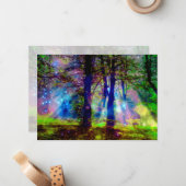 Kleurrijke betoverde Forest Rainbow Natuur Dank u Notitiekaartje (Voorkant / Achterkant in situ)