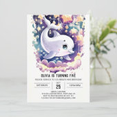 Kleurrijke Betoverde Kinderen Dolfijn Verjaardag Kaart (Staand voorkant)