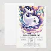 Kleurrijke Betoverde Kinderen Dolfijn Verjaardag Kaart (Voorkant / Achterkant)