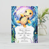 Kleurrijke betoverde Ocean Turtle Baby shower Kaart (Staand voorkant)