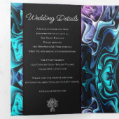 Kleurrijke betoverende bruiloft drieluik uitnodiging (Binnenzijde eerst)