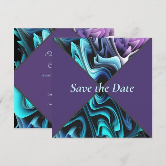 Kleurrijke betovering Bewaar de datum Save The Date (Voorkant / Achterkant)