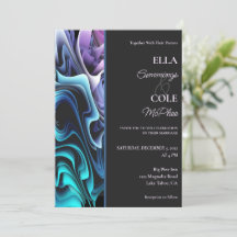 Kleurrijke betovering bruiloft uitnodiging