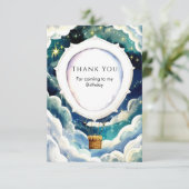 Kleurrijke betovering hete luchtballon verjaardag bedankkaart (Staand voorkant)