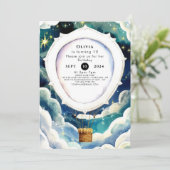 Kleurrijke betovering hete luchtballon verjaardag kaart (Staand voorkant)