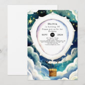 Kleurrijke betovering hete luchtballon verjaardag kaart (Voorkant / Achterkant)