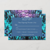 Kleurrijke betovering RSVP kaartje (Voorkant / Achterkant)