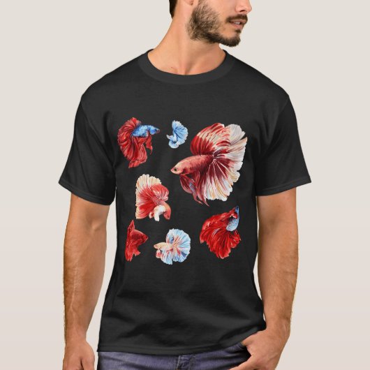 Kleurrijke Betta Vissen T-shirt (Voorkant)