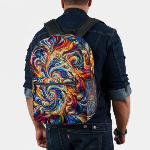 Kleurrijke beweging Abstracte kunst Bedrukte Rugzak