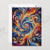 Kleurrijke beweging Abstracte kunst Briefkaart (Voorkant / Achterkant)
