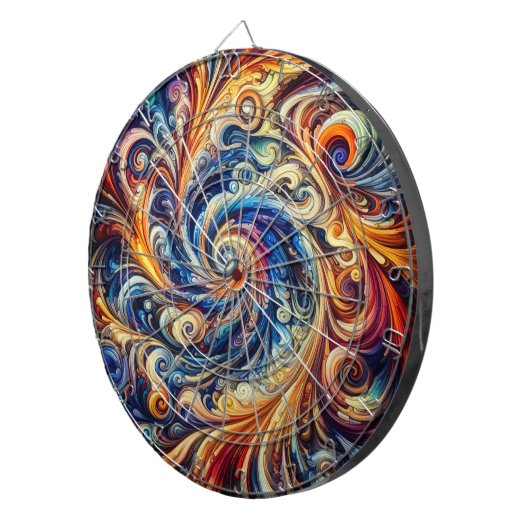 Kleurrijke beweging Abstracte kunst Dartbord (Voorkant Rechts)