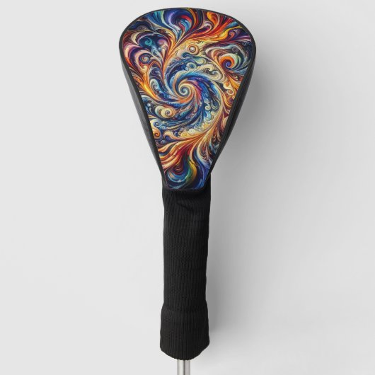 Kleurrijke beweging Abstracte kunst Golfheadcover (Voorkant)