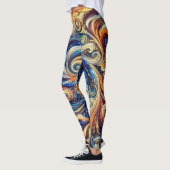Kleurrijke beweging Abstracte kunst Leggings (Links)
