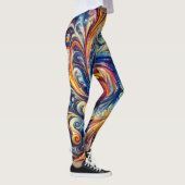 Kleurrijke beweging Abstracte kunst Leggings (Rechts)