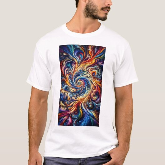Kleurrijke beweging Abstracte kunst T-shirt (Voorkant)