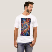 Kleurrijke beweging Abstracte kunst T-shirt (Voorkant volledig)