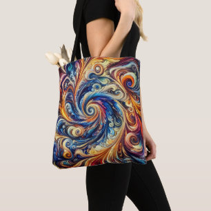 Kleurrijke beweging Abstracte kunst Tote Bag