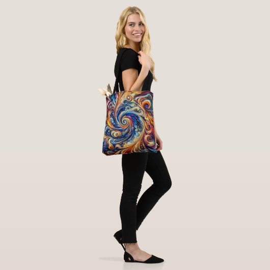 Kleurrijke beweging Abstracte kunst Tote Bag (Op model)