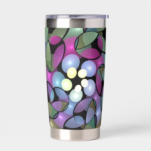 Kleurrijke bewegingen Abstract opvallende fractale Geïsoleerde Drinkbeker (Links)