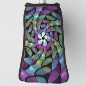 Kleurrijke bewegingen Abstract opvallende fractale Golfheadcover (Draai 90)